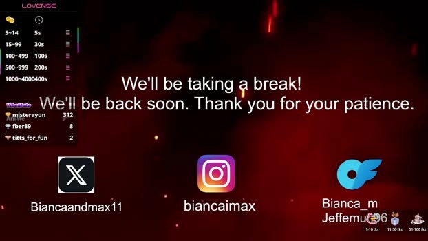 bianca_and_maxwell 11-05-2026 Live Webcam fuckass Show